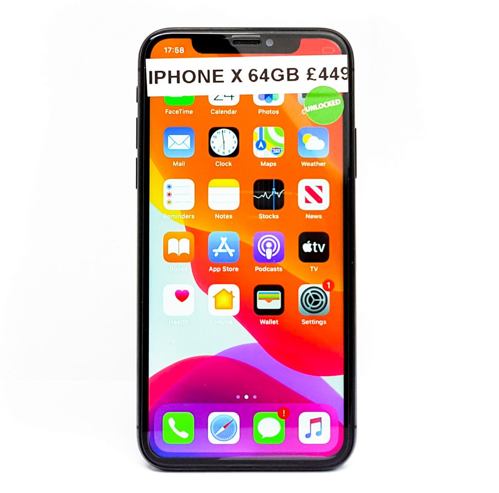 iPhone X Black 64GB Unlocked (no face ID) Zygone